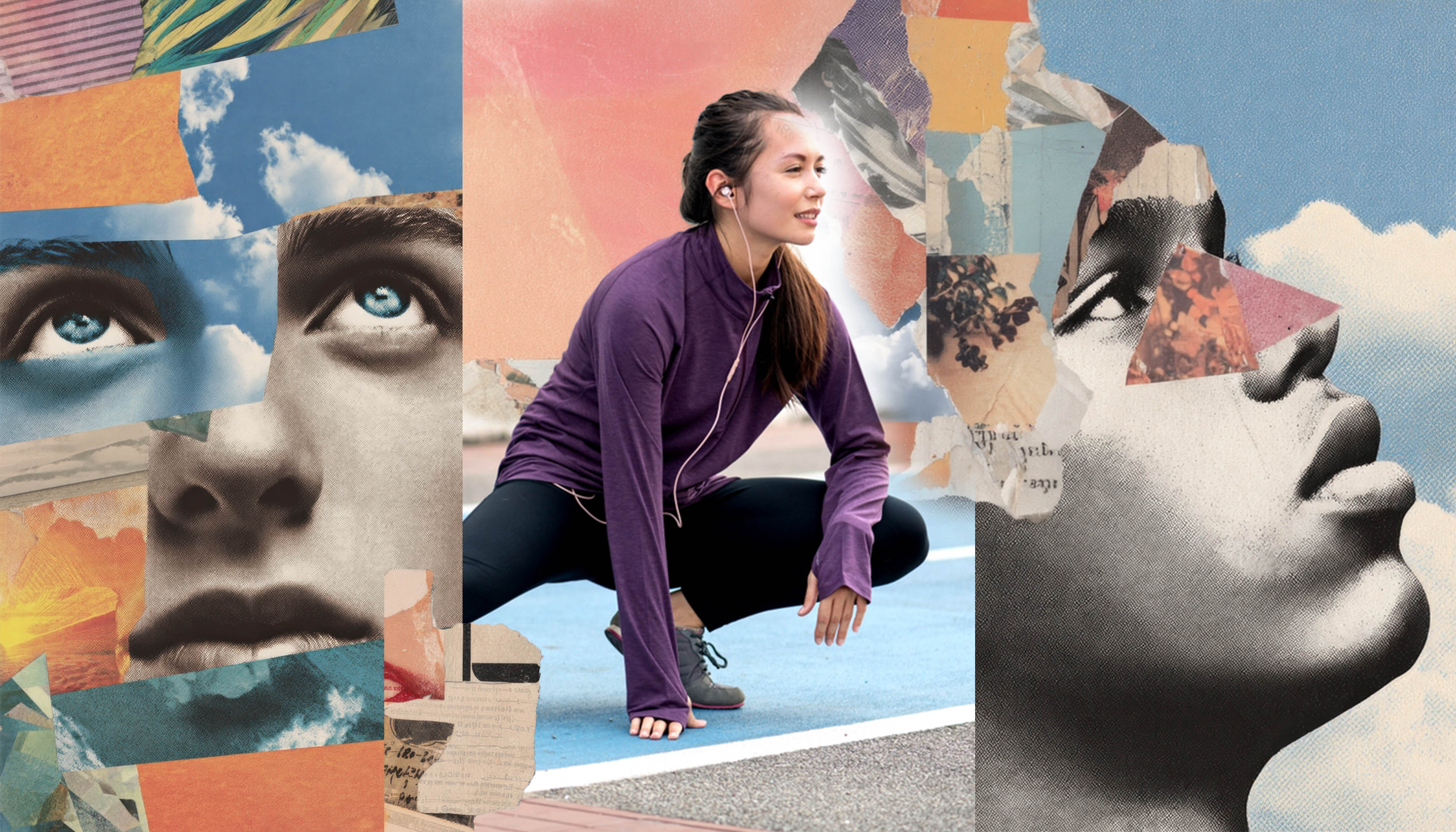 Sportlerin in fokussierter Pose – mentale Stärke